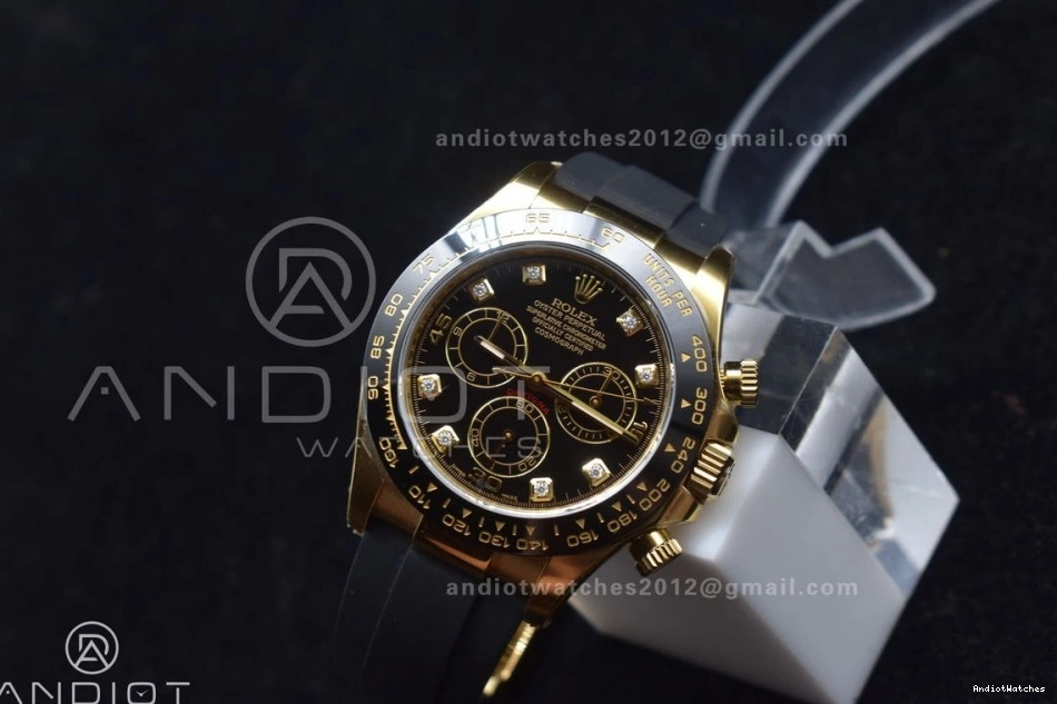 V Diamonds Clean 1:1 Edition Best SA4130 Dial Oysterflex Daytona on Timeless Black Strap Rubber 416 116518 0125